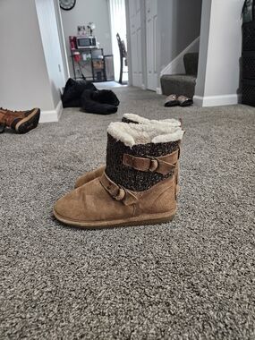 BearPaw Brown Suede Faux Fur Winter Boots